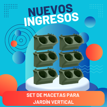 Cargar imagen en el visor de la galería, MACETAS DOBLES PARA JARDÍN VERTICAL, SUCULENTAS, AROMÁTICAS