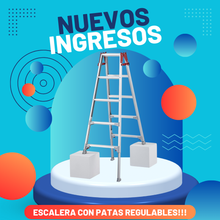 Cargar imagen en el visor de la galería, ESCALERA CON 4 PATAS REGULABLES