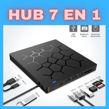 Cargar imagen en el visor de la galería, HUB 7 EN 1 MULTIPUERTOS CON GRABADORA DE CD Y DVD!!!