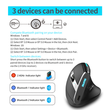Cargar imagen en el visor de la galería, MOUSE VERTICAL INALÁMBRICO BLUETOOTH RECARGABLE ZELOTES F-36