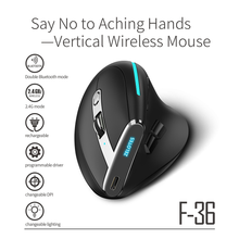 Cargar imagen en el visor de la galería, MOUSE VERTICAL INALÁMBRICO BLUETOOTH RECARGABLE ZELOTES F-36