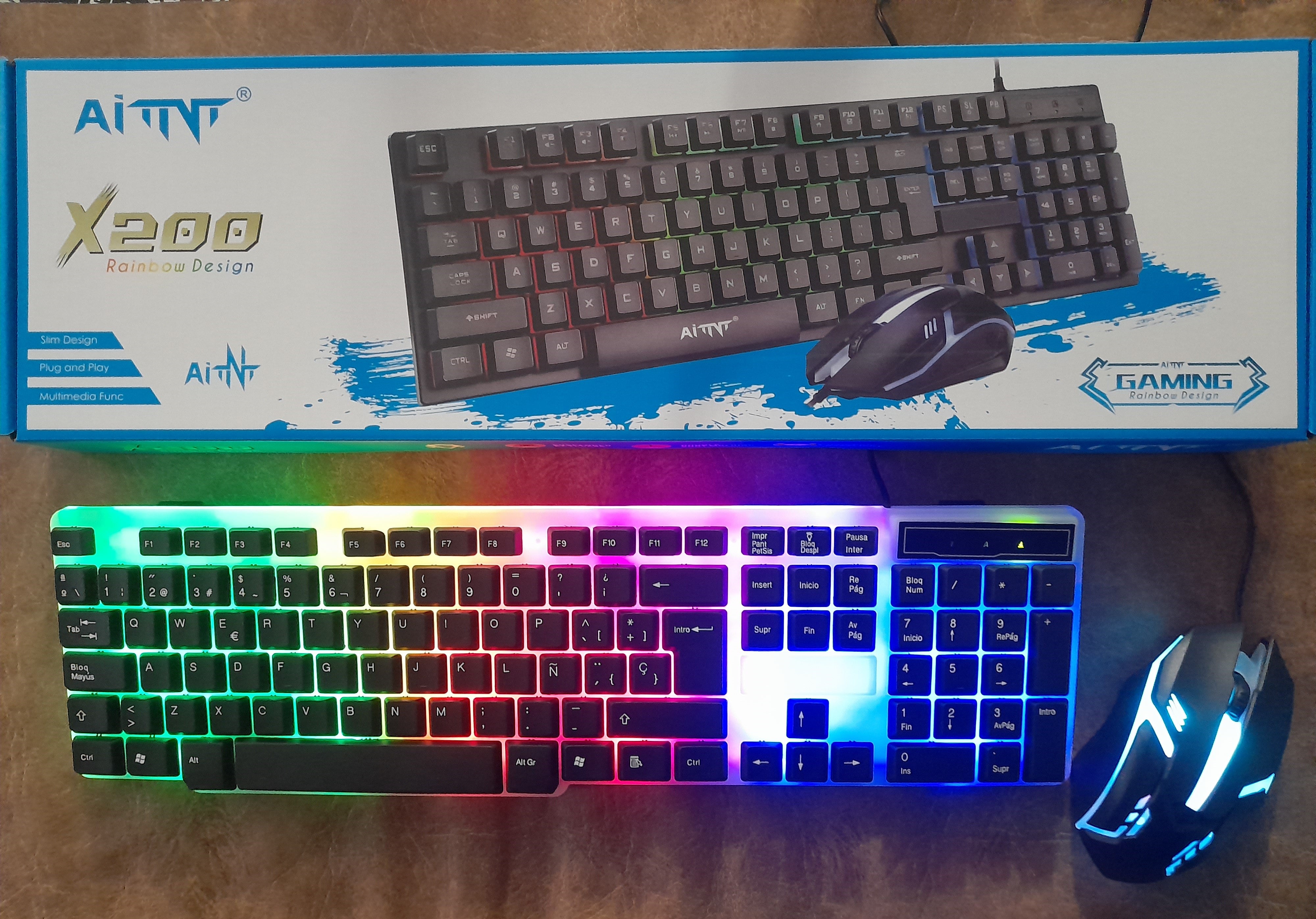 Mouse y Teclado Gamer con Luces RGB para PC Notebook De Membrana - Promart