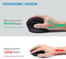 Cargar imagen en el visor de la galería, MOUSE VERTICAL INALÁMBRICO PARA MANOS GRANDES