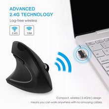Cargar imagen en el visor de la galería, MOUSE ERGONOMICO VERTICAL RECARGABLE