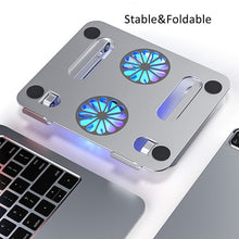 Cargar imagen en el visor de la galería, SOPORTE PARA TABLET Y/O LAPTOP CON 2 FAN COOLER RGB
