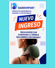 Cargar imagen en el visor de la galería, MASAJEADOR CON ALMOHADILLA TÉRMICA INALÁMBRICO RECARGABLE
