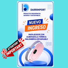 Cargar imagen en el visor de la galería, MASAJEADOR CON ALMOHADILLA TÉRMICA INALÁMBRICO RECARGABLE
