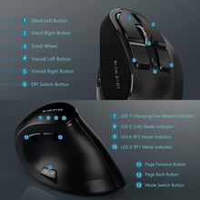 Cargar imagen en el visor de la galería, MOUSE VERTICAL INALÁMBRICO RECARGABLE BLUETOOTH JOMAA
