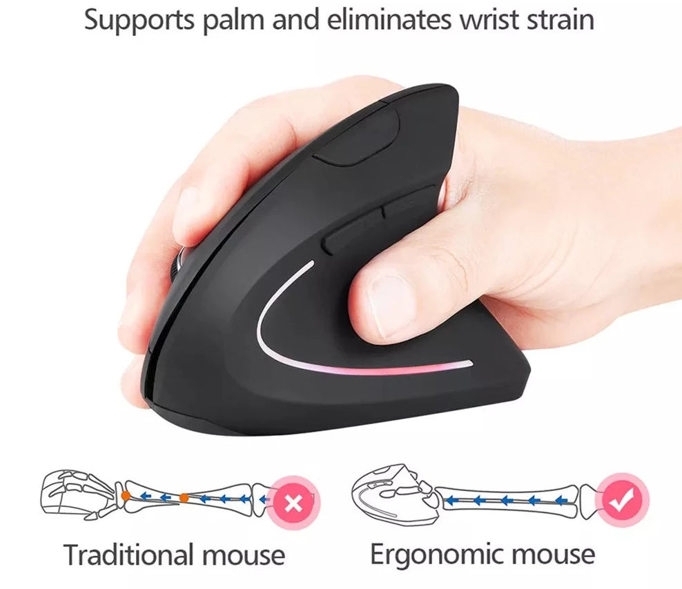 MOUSE ERGONOMICO VERTICAL RECARGABLE